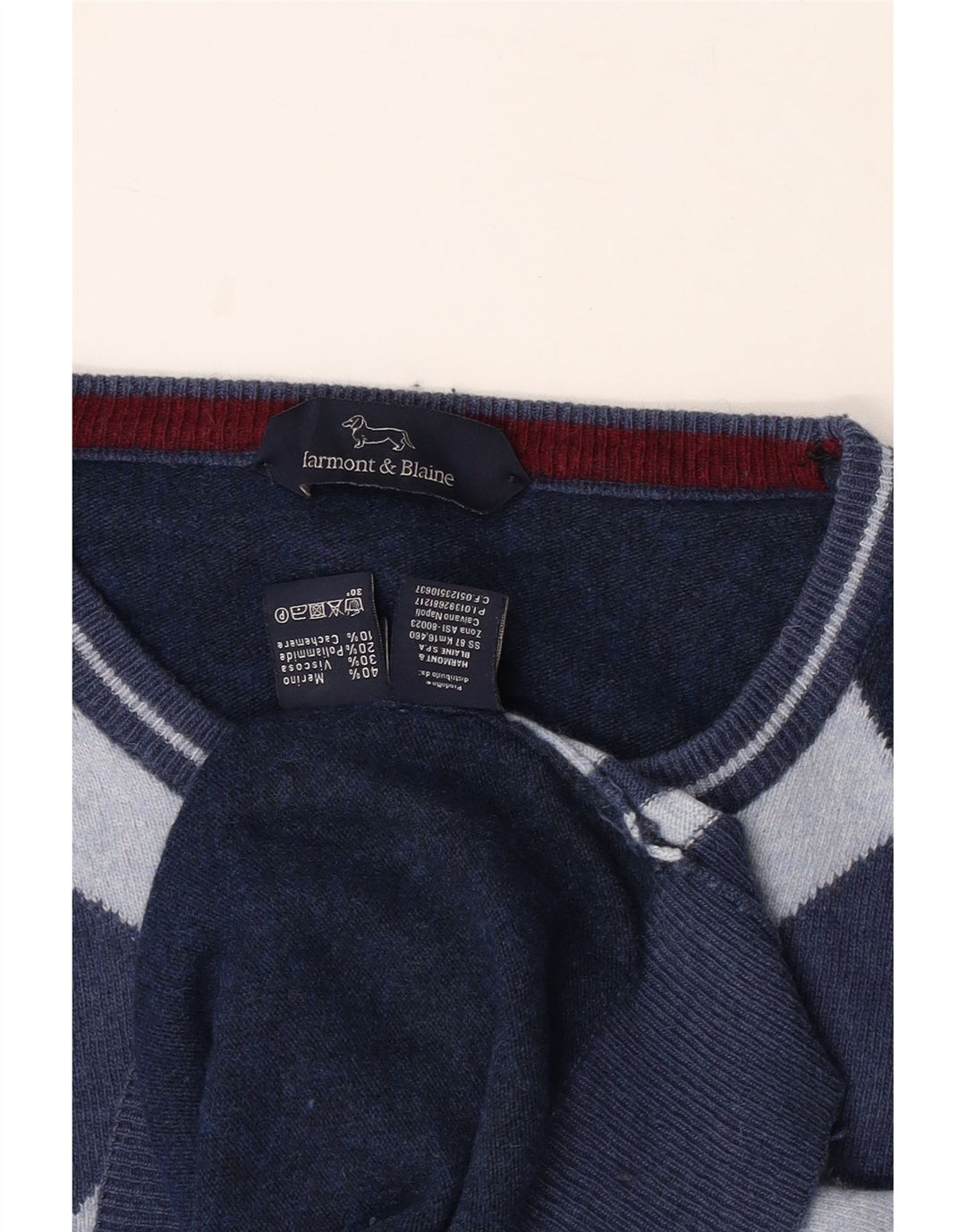 HARMONT & BLAINE Maglione da uomo con scollo a barca grande blu navy