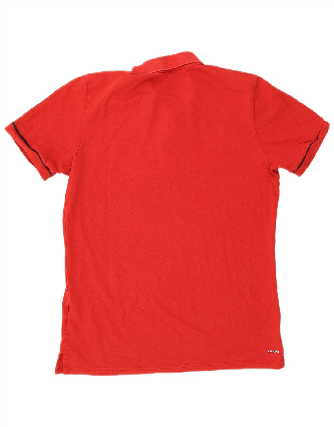 Polo Adidas Climalite da uomo grande in cotone rosso