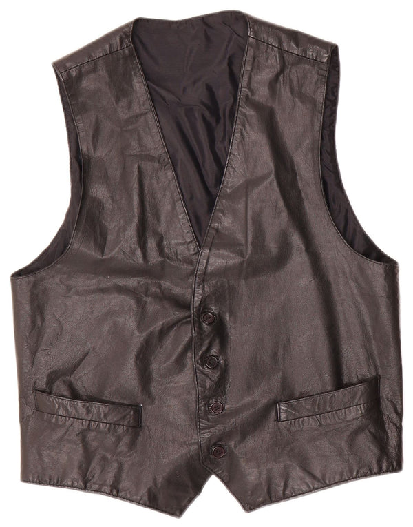 Gilet In Pelle Uomo Conbipel IT 52 Large Nero