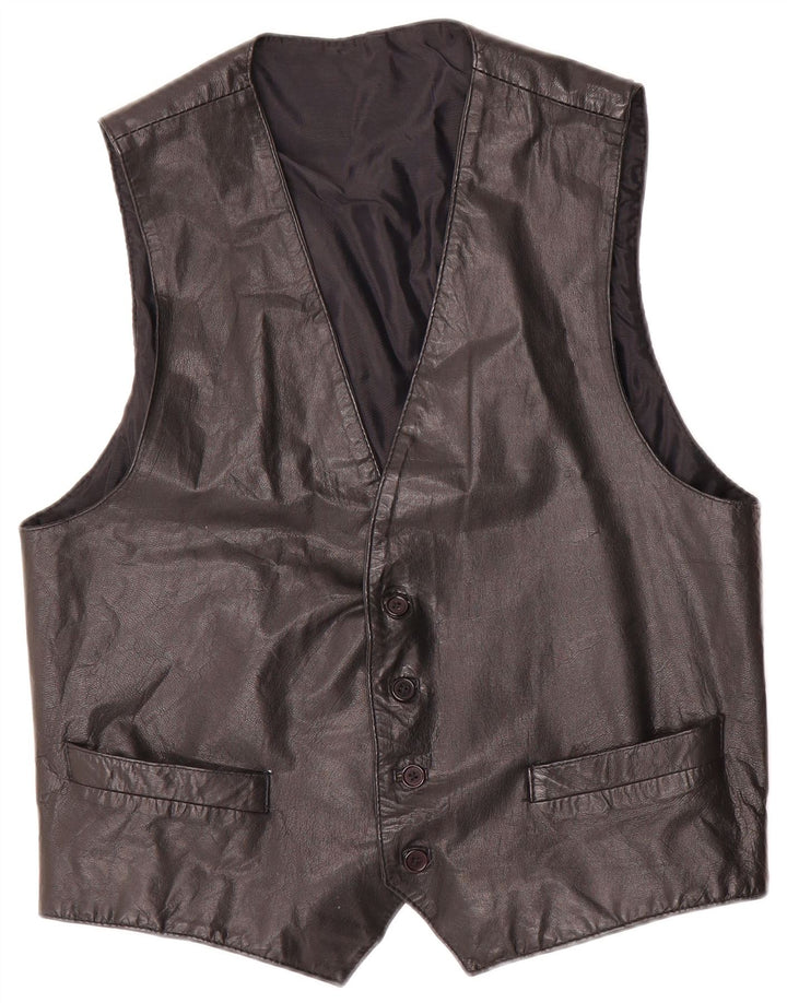 Gilet In Pelle Uomo Conbipel IT 52 Large Nero