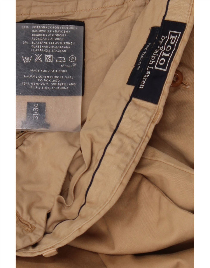 POLO RALPH LAUREN Mens Straight Suit Trousers W31 L31 Beige Cotton