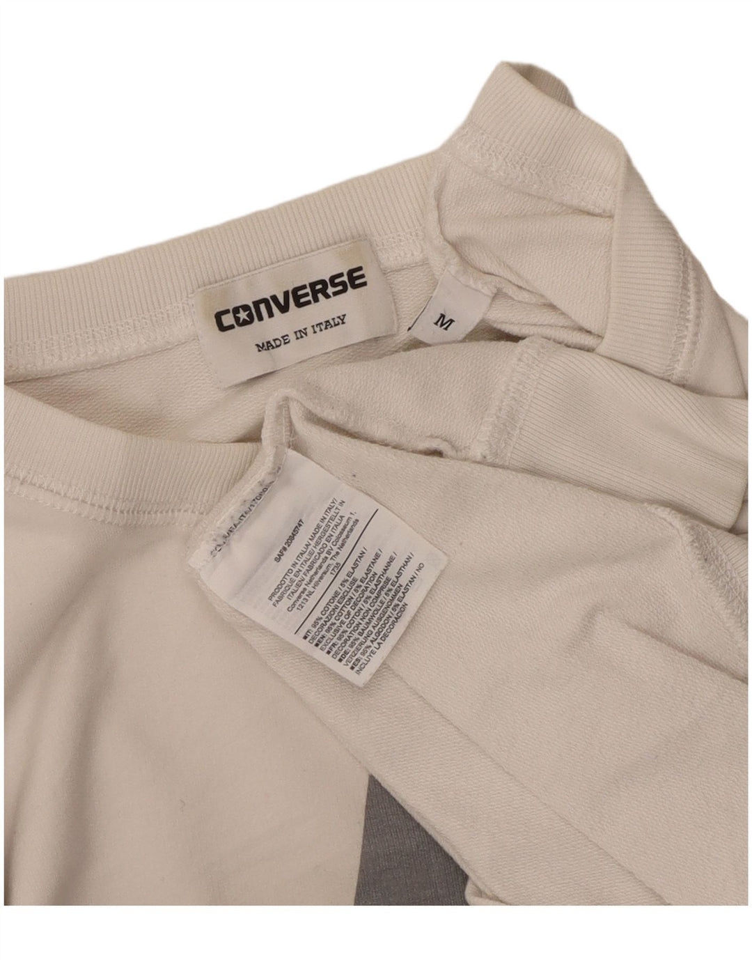 Felpa con grafica Converse All Star da uomo, cotone bianco medio