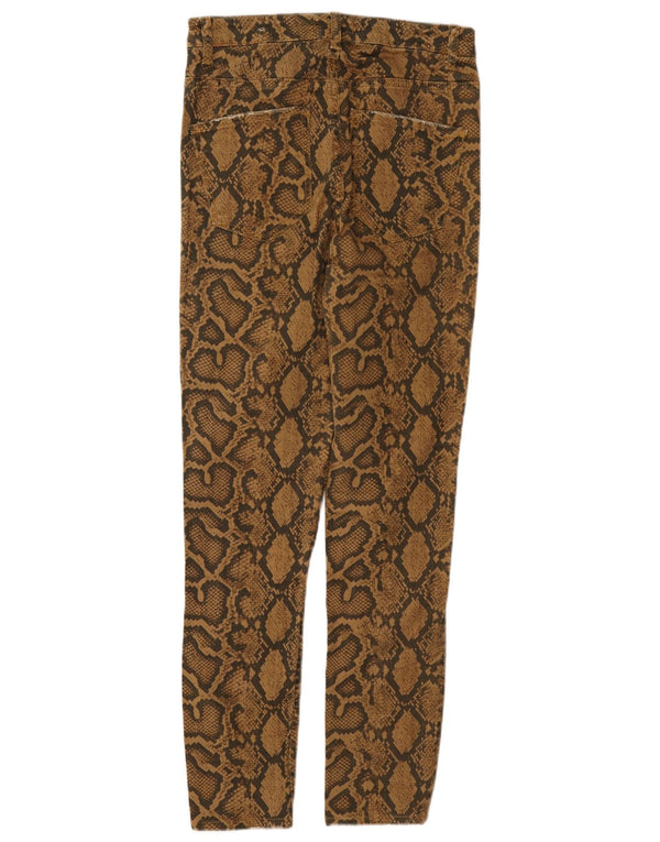 Pantaloni casual skinny da donna Zara EU 40 medi W30 L27 marrone stampa animalier