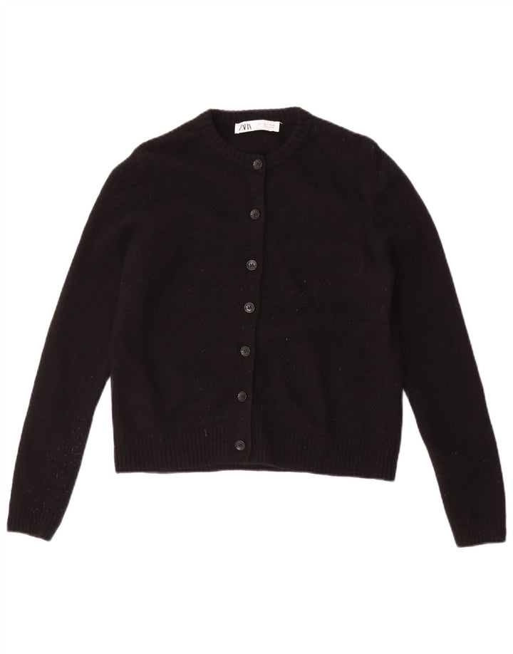 Maglione cardigan da donna Zara UK 14 grande lana nera