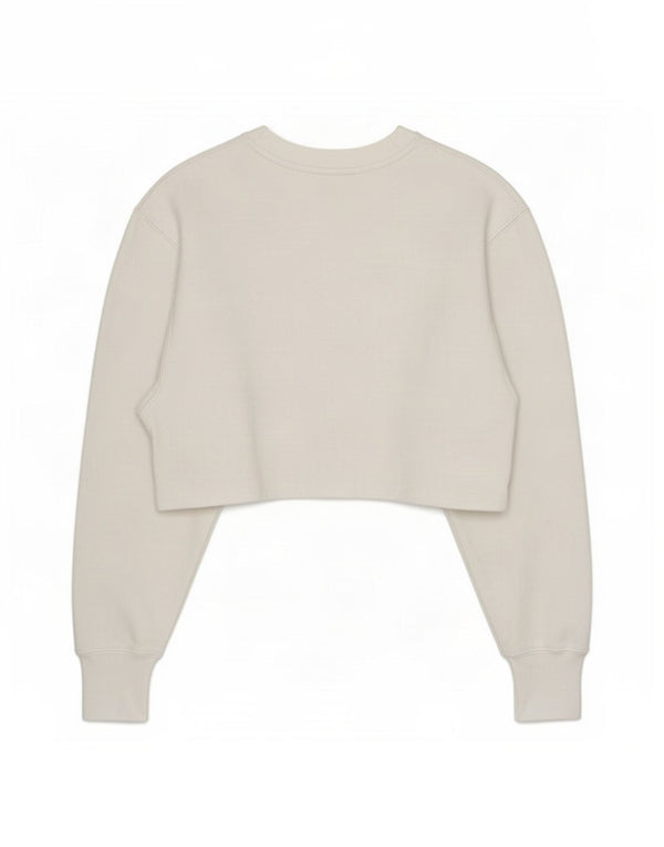 Felpa Champion da donna Reverse Weave Crop Jumper UK 14 Medium White