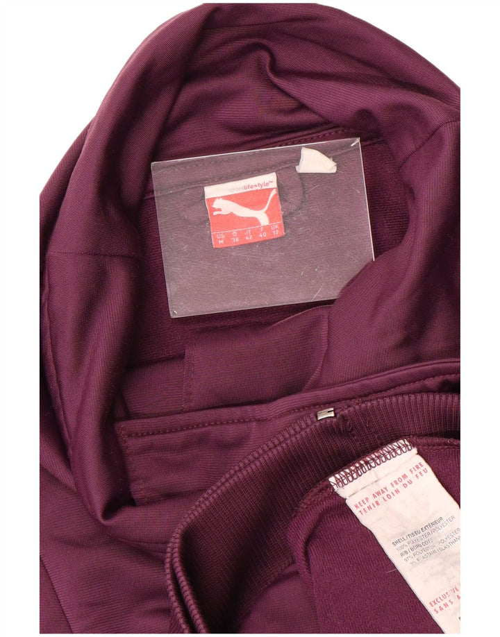 Giacca da tuta da donna PUMA UK 12 Medium Maroon Colourblock Poliestere