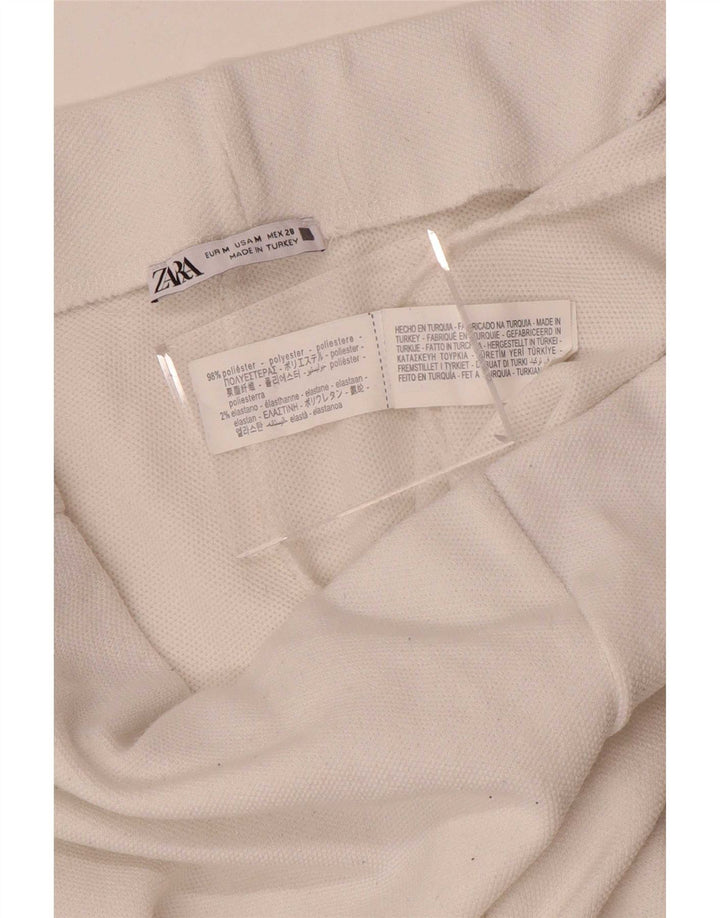 Pantaloni casual a gamba larga da donna Zara medi W30 L31 poliestere bianco