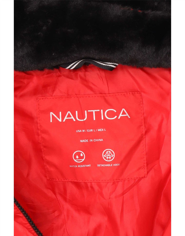 Giacca imbottita con cappuccio da donna Nautica UK 14 poliestere rosso medio