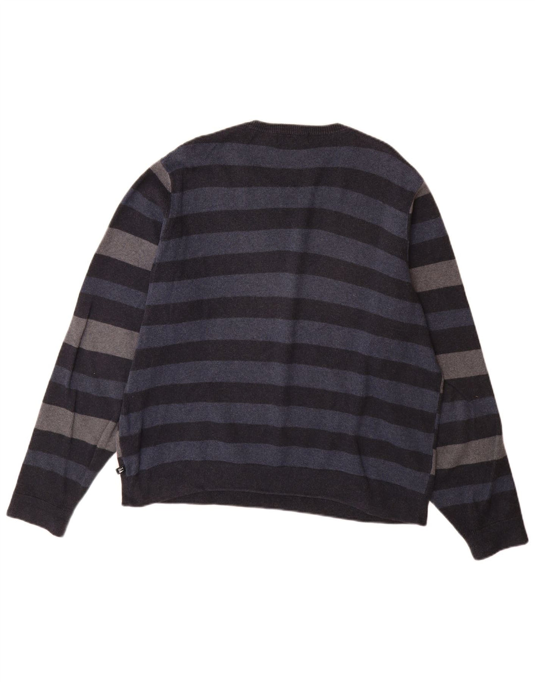 Maglione maglione girocollo da uomo Marks & Spencer a righe blu navy medio