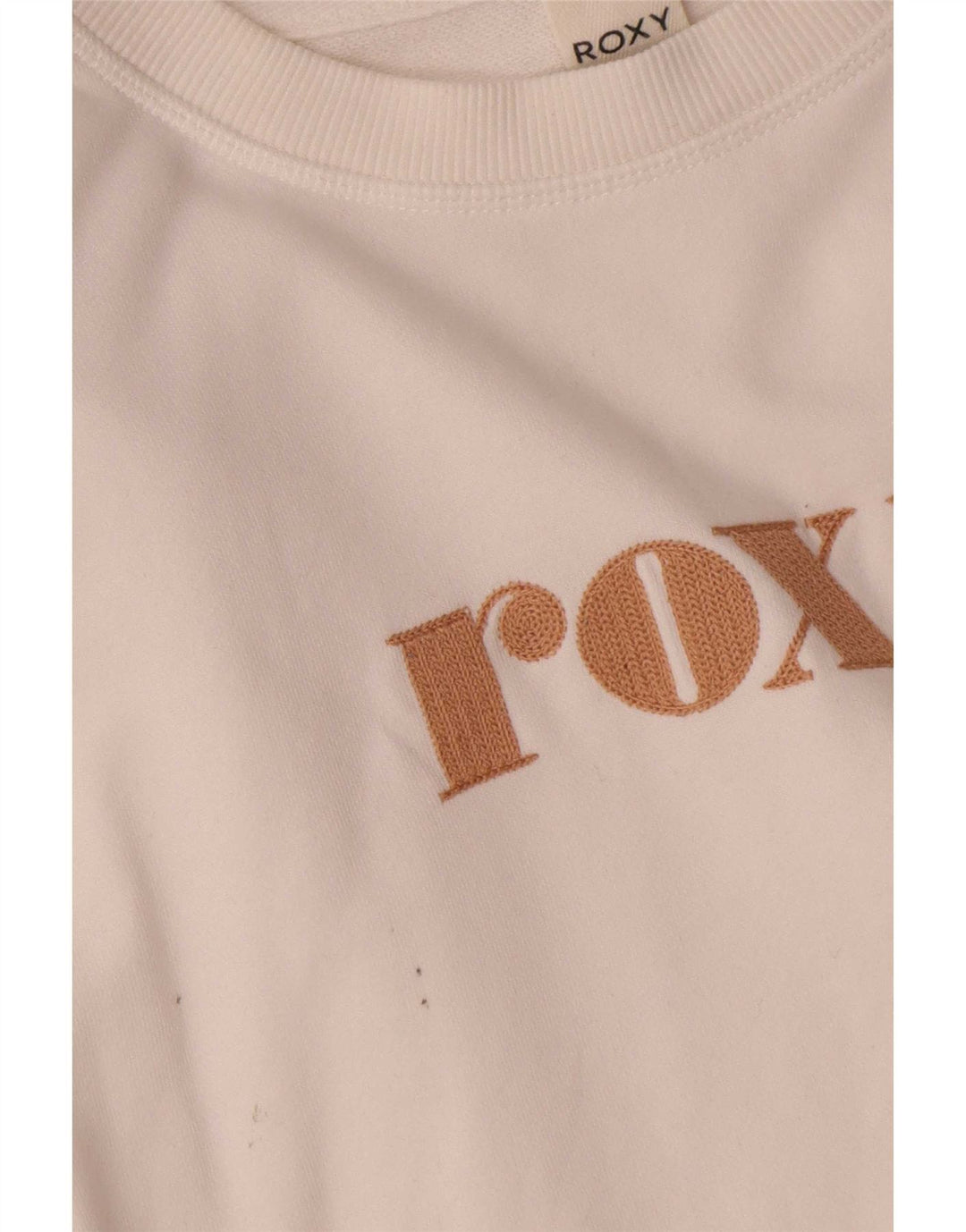 Felpa da donna con grafica corta oversize Roxy, taglia UK 10, piccola, bianca