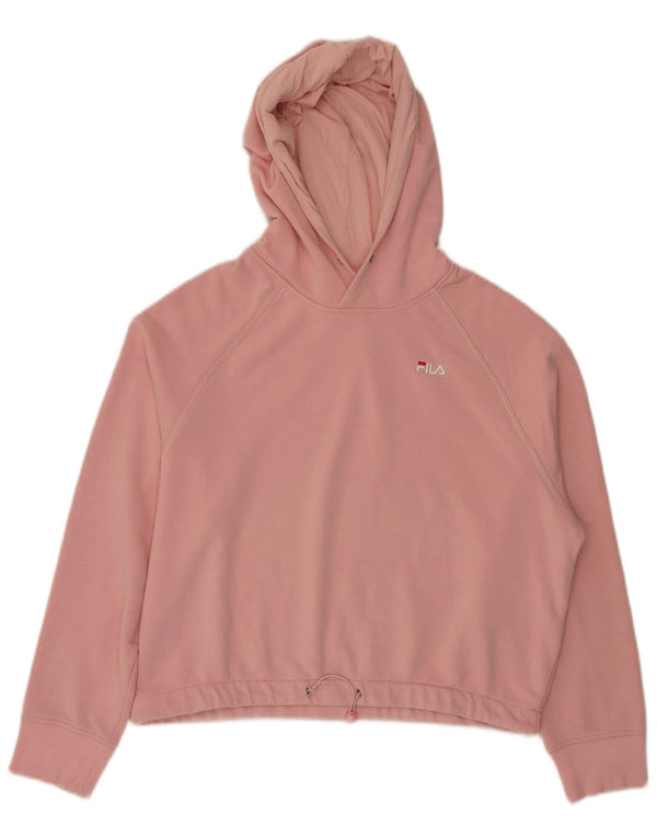 Maglione con cappuccio oversize corto da donna Fila UK 14 Cotone rosa medio