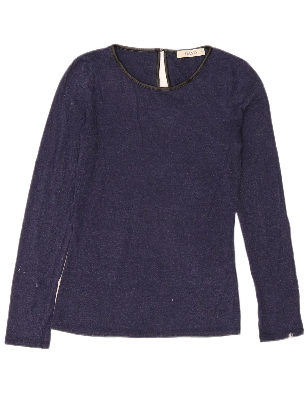Top da donna a maniche lunghe Oasis UK 6 XS blu navy in viscosa