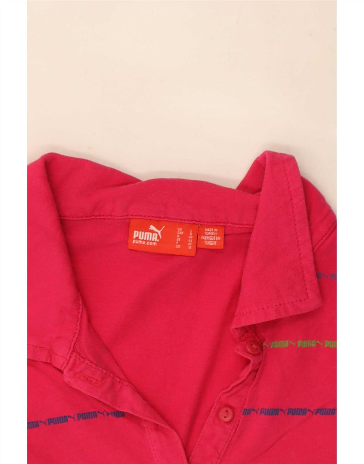 Polo da donna Puma UK 14 Large Pink Striped