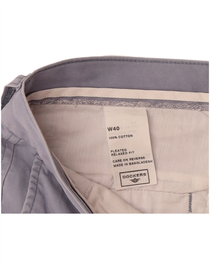 DOCKERS Mens Pegged Chino Shorts W40 XL Blue Cotton