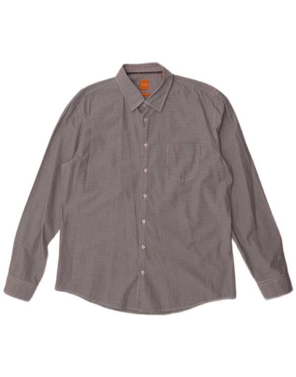 Camicia slim fit da uomo Hugo Boss 2XL cotone a righe blu