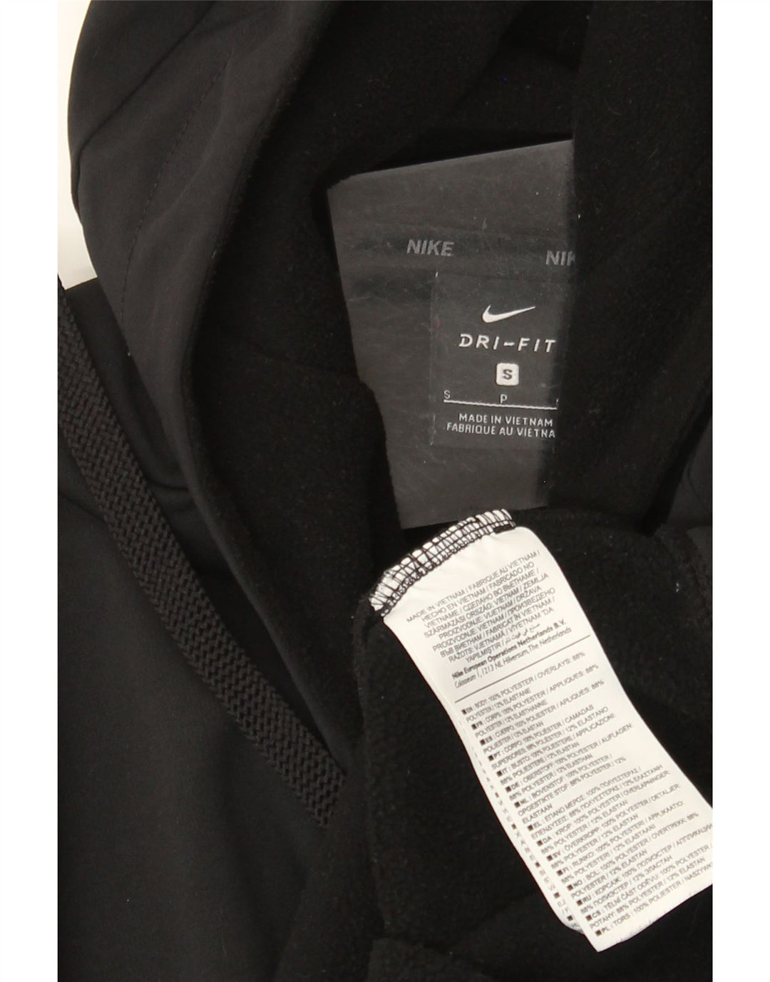 Felpa con cappuccio e zip Nike Dri Fit da uomo, piccola, in poliestere nero