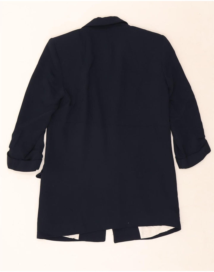 Giacca blazer aperta da donna con maniche a 3/4 Zara UK 6 XS poliestere blu navy