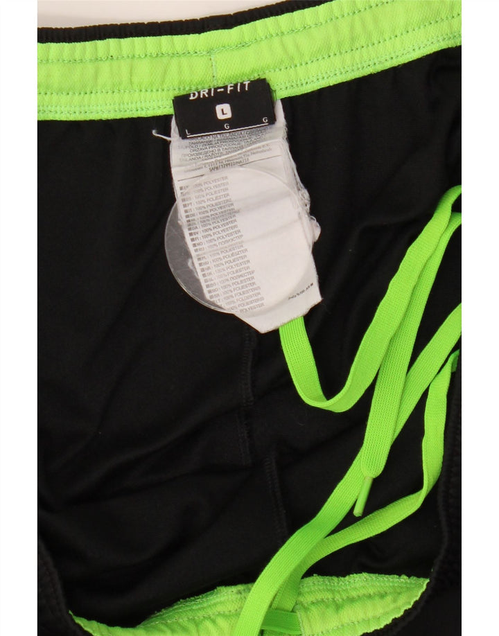 Pantaloni da tuta NIKE Dri Fit da uomo, grandi, in poliestere color block nero