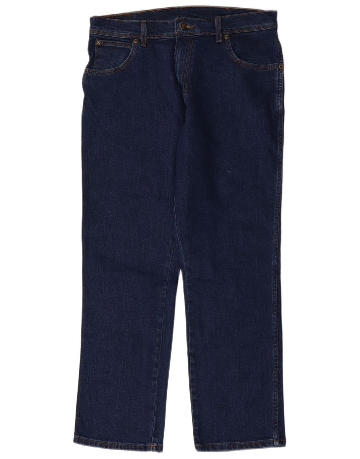 Jeans dritti da uomo Wrangler vestibilità regolare W34 L30 cotone blu