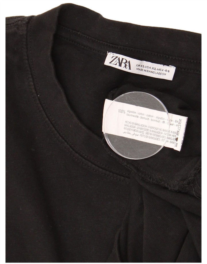 T-shirt da uomo ZARA Top XL in cotone nero