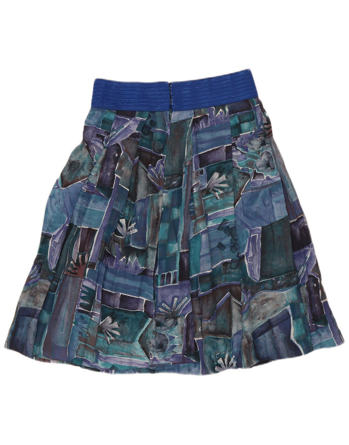 Gonna a trapezio da donna vintage W26 piccolo patchwork multicolore