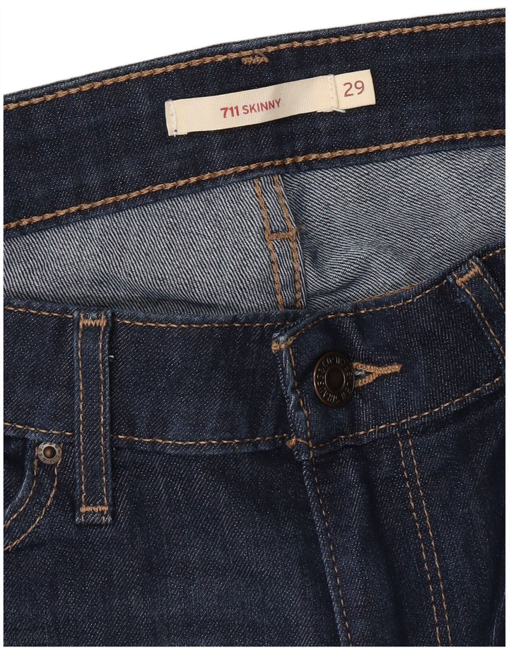 LEVI'S Womens 711 Skinny Jeans W29 L33 Blue Cotton