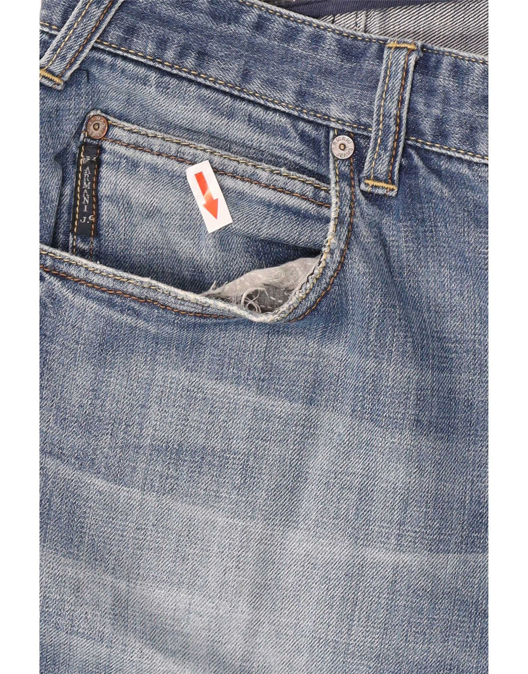 Jeans dritti da donna Armani W32 L30 cotone blu