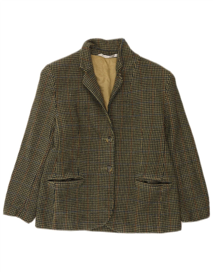 Giacca Marks & Spencer da donna Petite Blazer UK 12 pied de poule verde medio