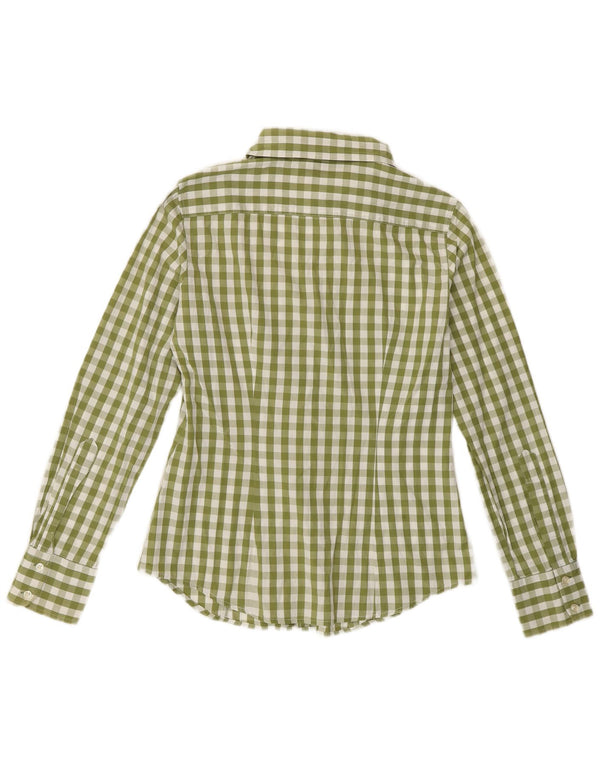 Camicia da donna BENETTON UK 12 Cotone a quadretti verde medio