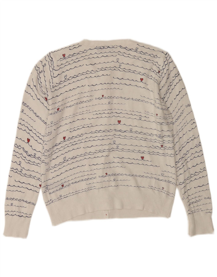 Maglione cardigan da donna M&Co UK 12 Viscosa a righe bianche medie