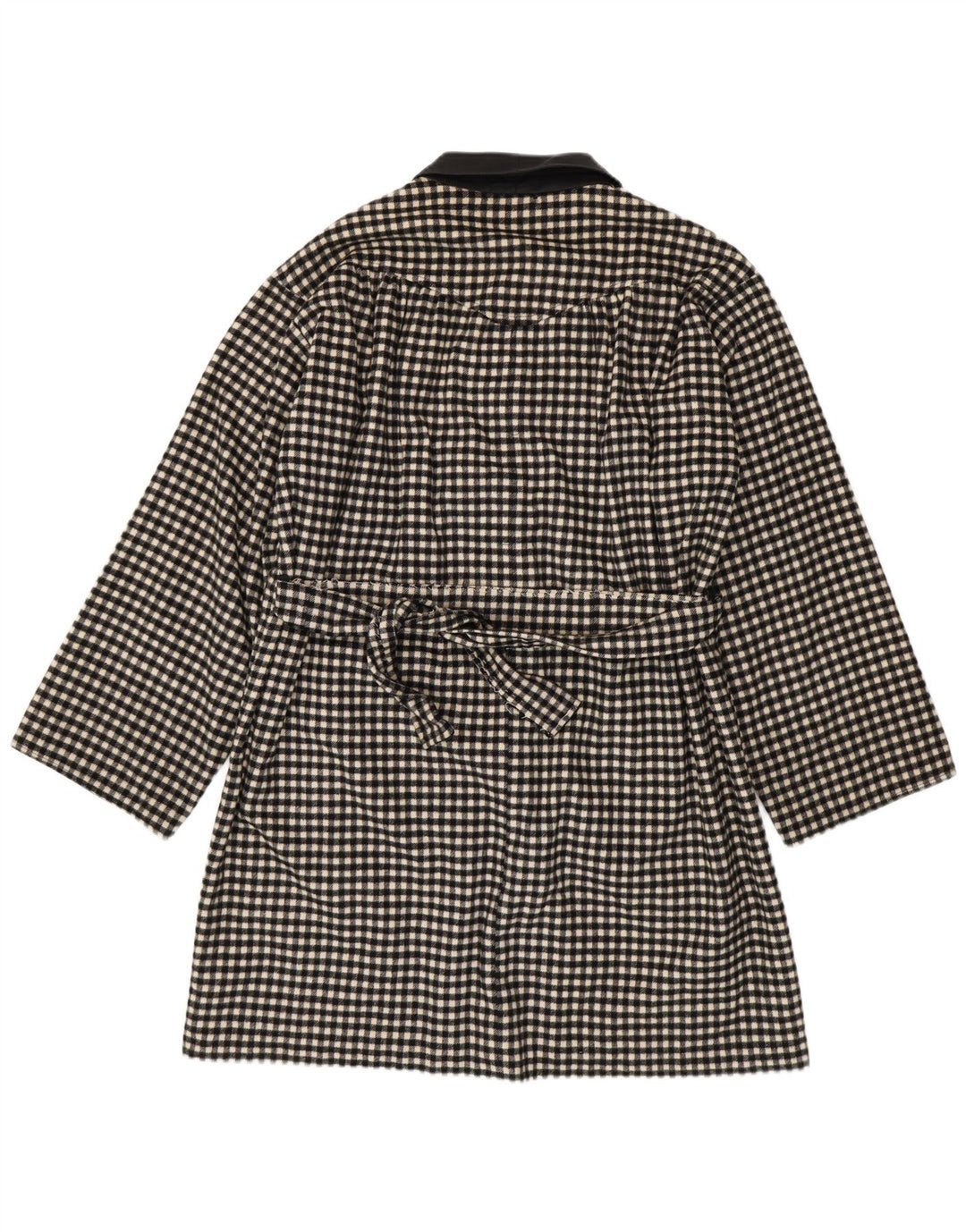 Cappotto vintage da donna UK 18 XL a quadretti neri