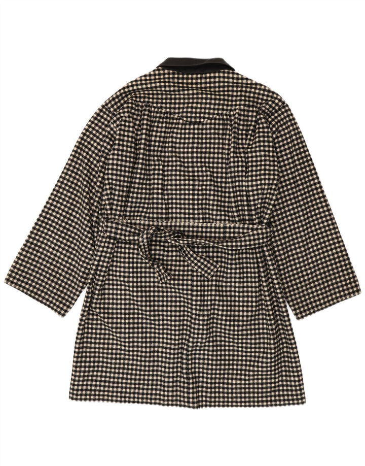 Cappotto vintage da donna UK 18 XL a quadretti neri