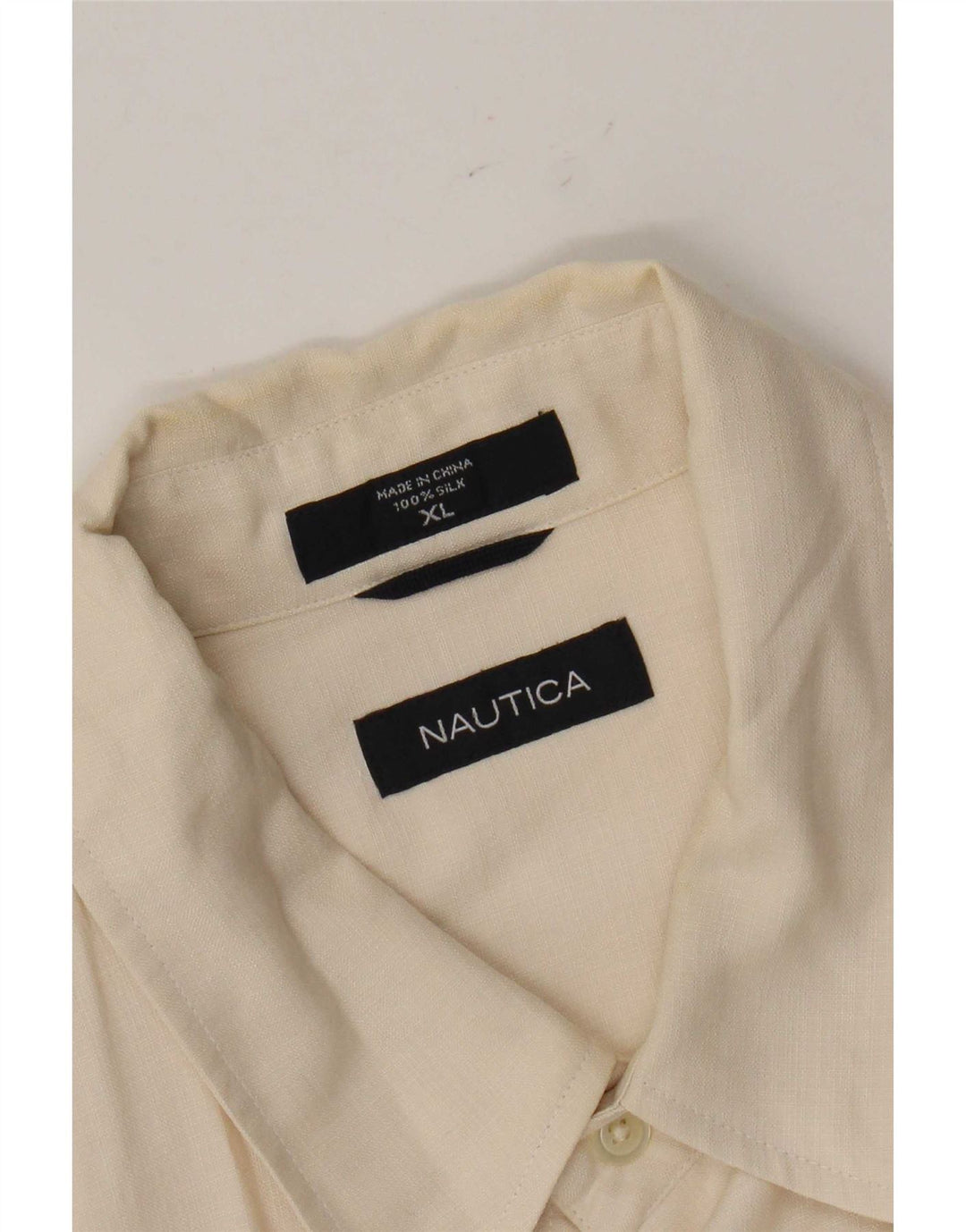 Camicia a maniche corte da uomo Nautica XL in seta beige