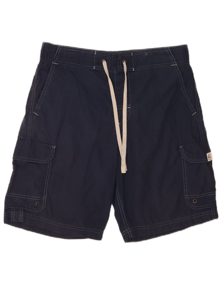 Pantaloncini da bagno cargo da uomo Marks & Spencer medio cotone blu navy
