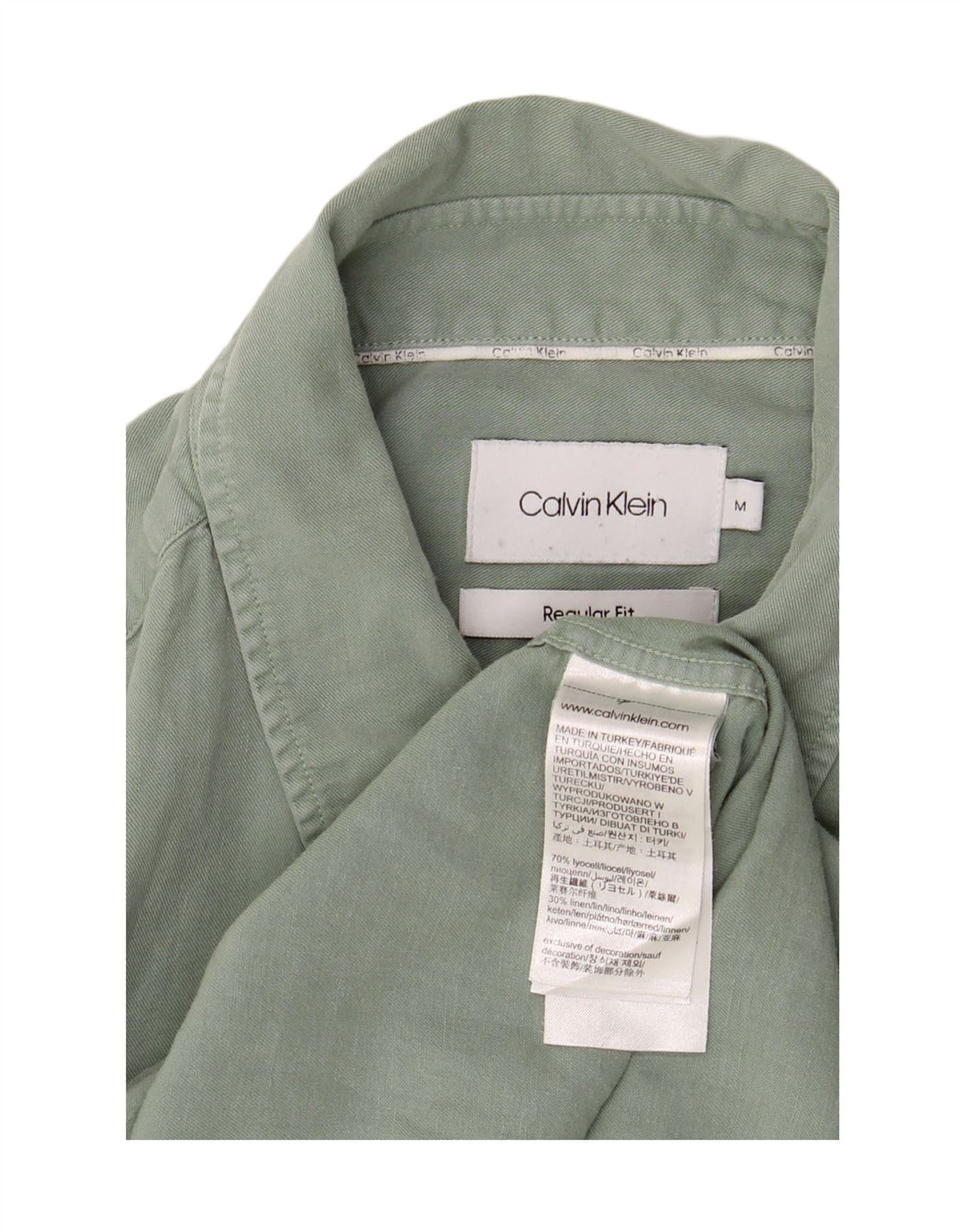 Camicia da uomo Regular Fit Calvin Klein in Lyocell verde medio