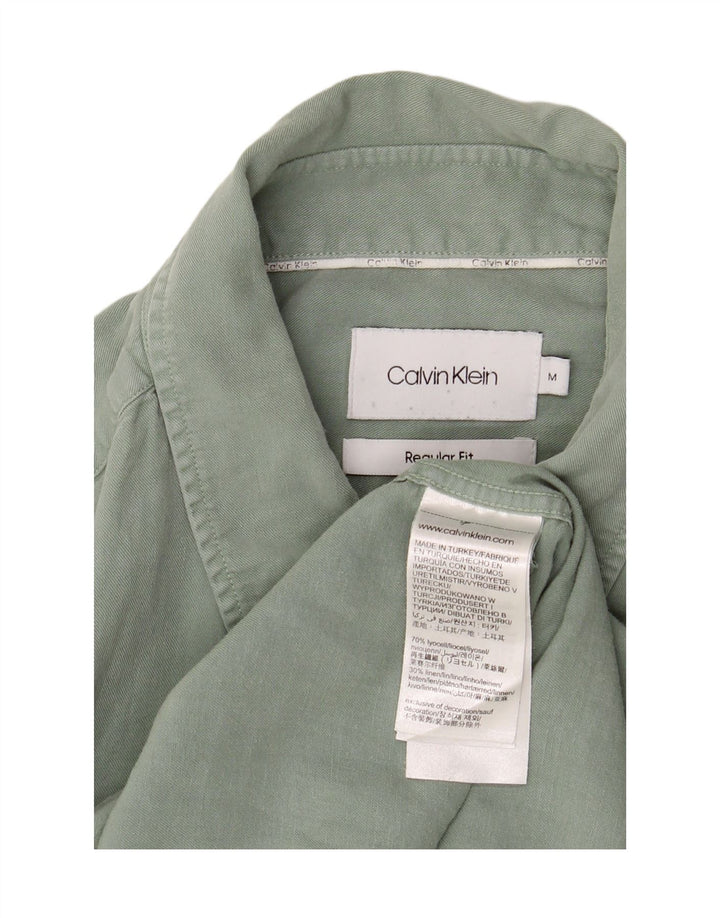 Camicia da uomo Regular Fit Calvin Klein in Lyocell verde medio