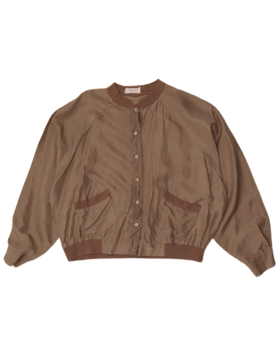 Marco Pecci Giubbotto Bomber Oversize da Donna IT 42 Marrone Medio Seta