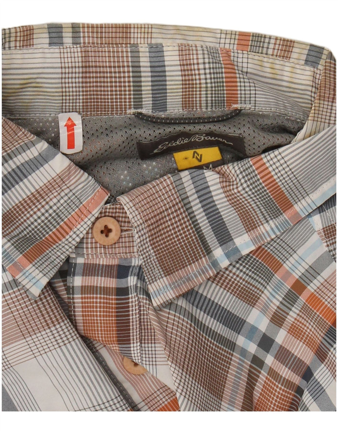 EDDIE BAUER Camicia a maniche corte da uomo Poliestere medio a quadri multicolore