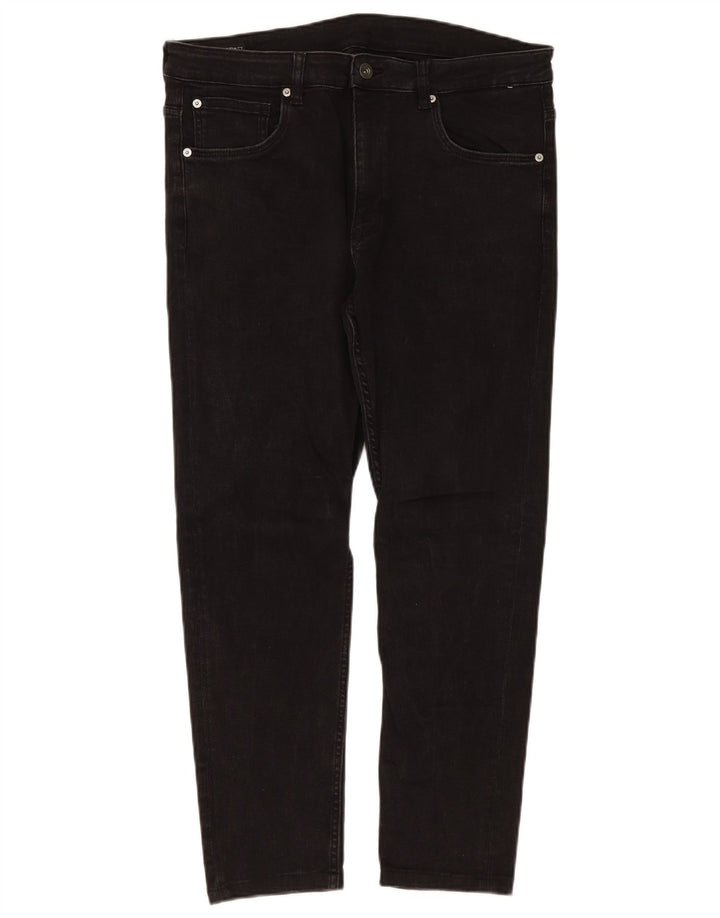 Jeans slim da uomo Zara EU 46 XL W36 L28 Nero