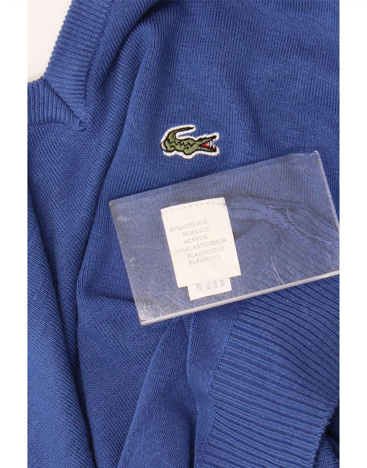 LACOSTE Maglione da uomo con scollo a V piccolo acrilico blu