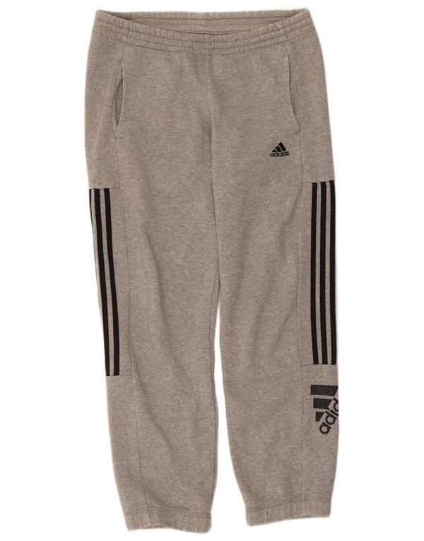 Pantaloni da tuta con grafica Adidas da uomo, pantaloni da jogging, piccoli, in cotone grigio screziato