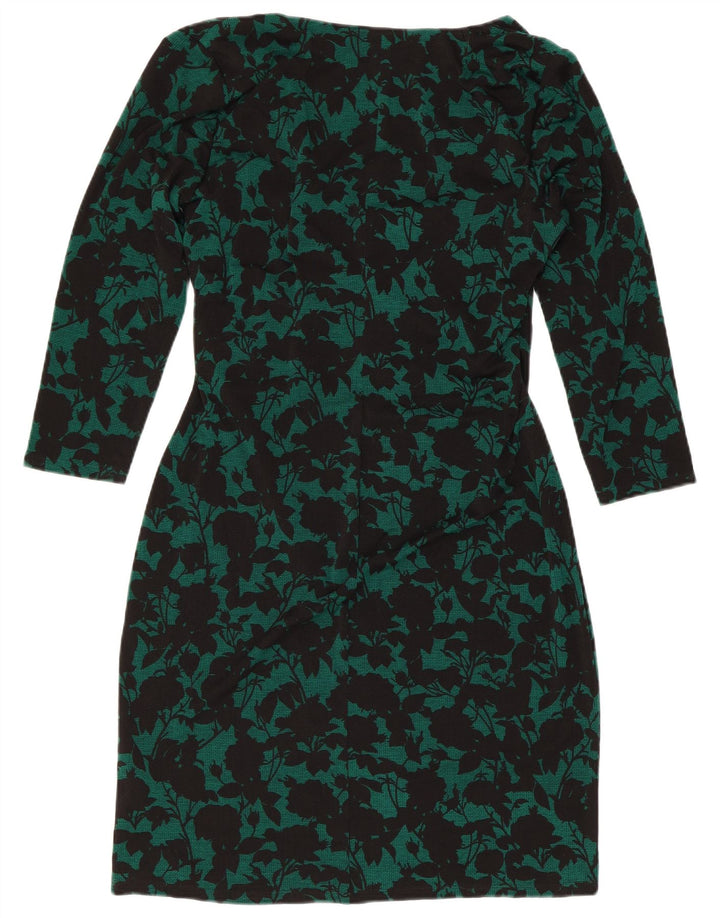 Chaps Abito tubino da donna con maniche a 3/4 Grande poliestere floreale verde