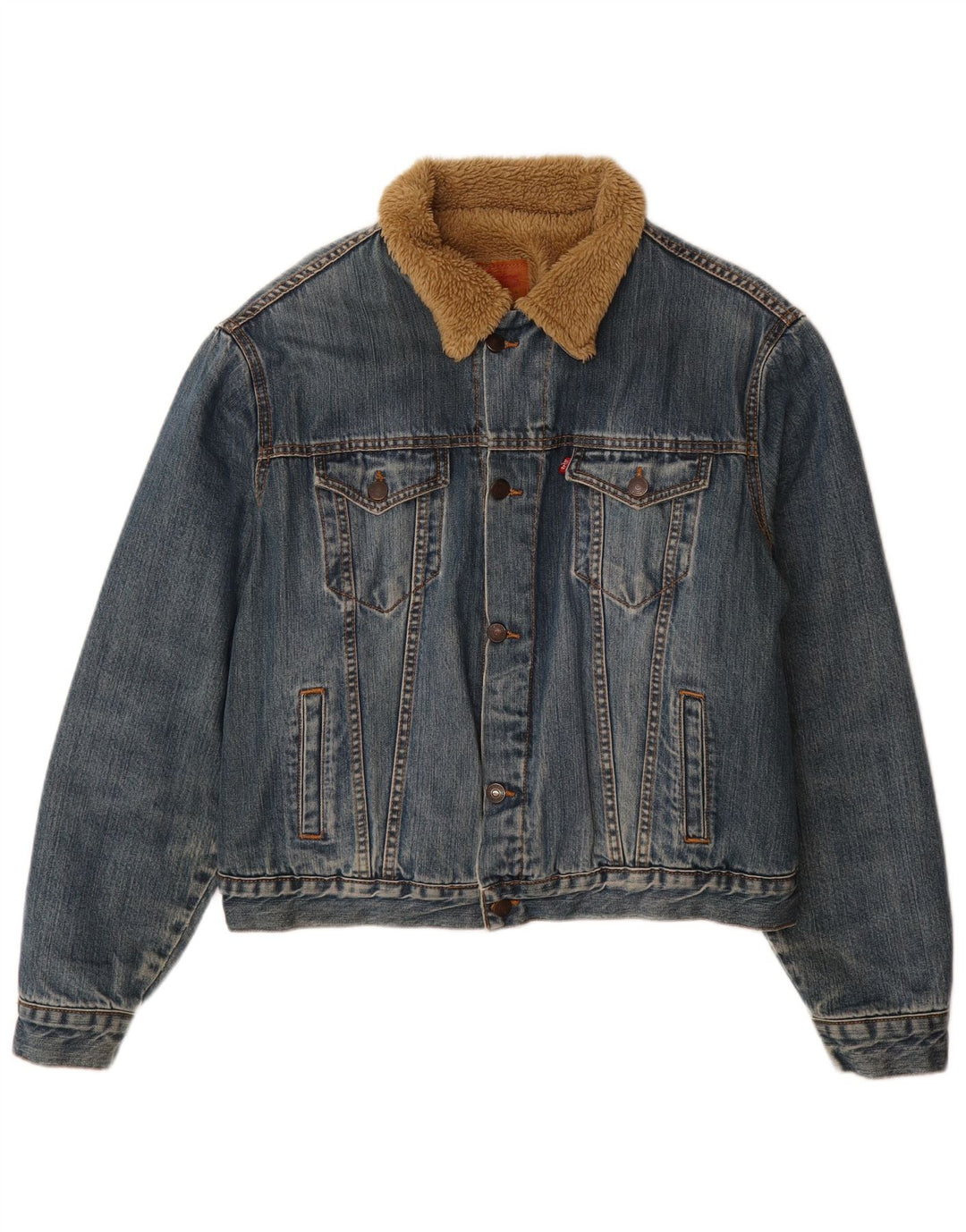 Levi's Uomo 70500 Sherpa Giacca di jeans UK 40 Grande Blu