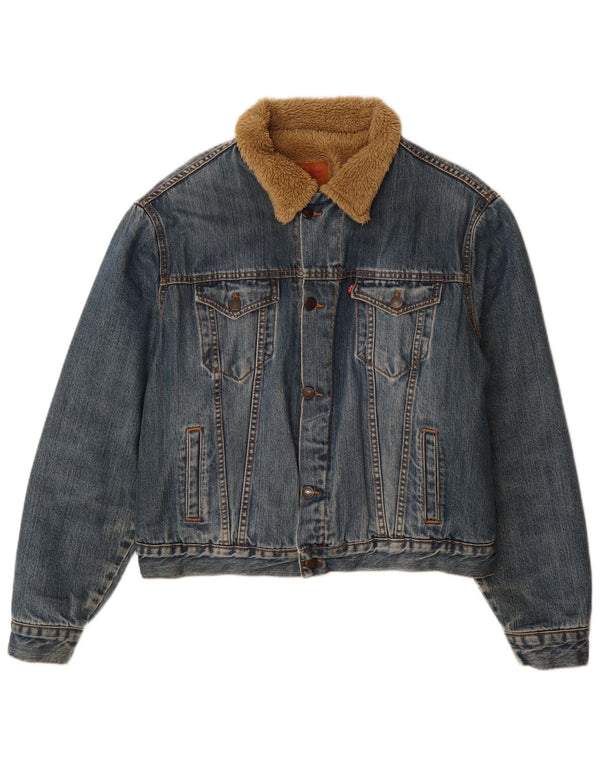 Levi's Uomo 70500 Sherpa Giacca di jeans UK 40 Grande Blu