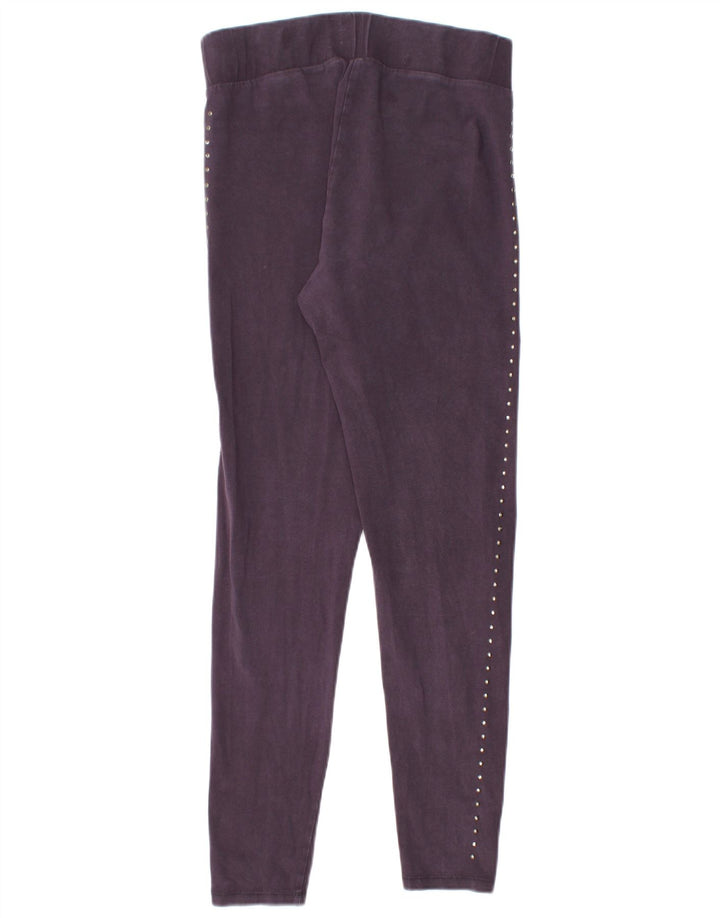 Leggings da donna Marks & Spencer UK 12 Cotone maculato viola medio