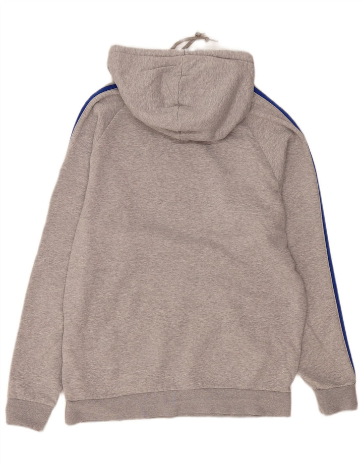 Felpa con cappuccio da uomo Adidas in cotone chiazzato grigio medio