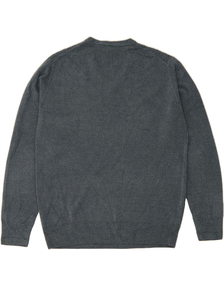DOCKERS Mens V-Neck Jumper Sweater Large Navy Blue Acrylic Vintage Dockers and Second-Hand Dockers from Messina Hembry 