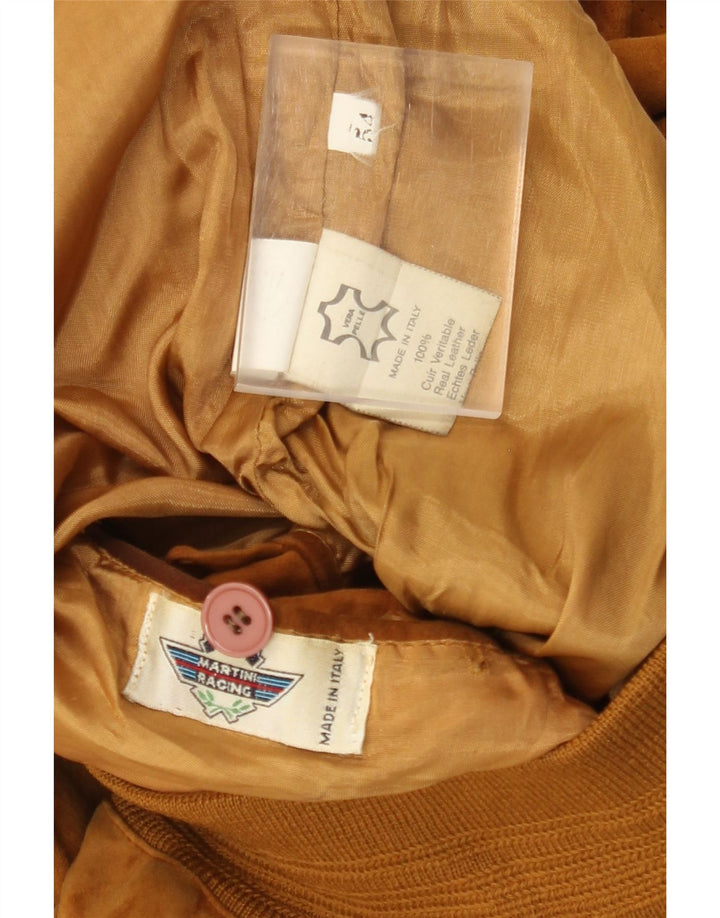 Giubbotto bomber vintage in pelle scamosciata da uomo IT 54 2XL in pelle marrone