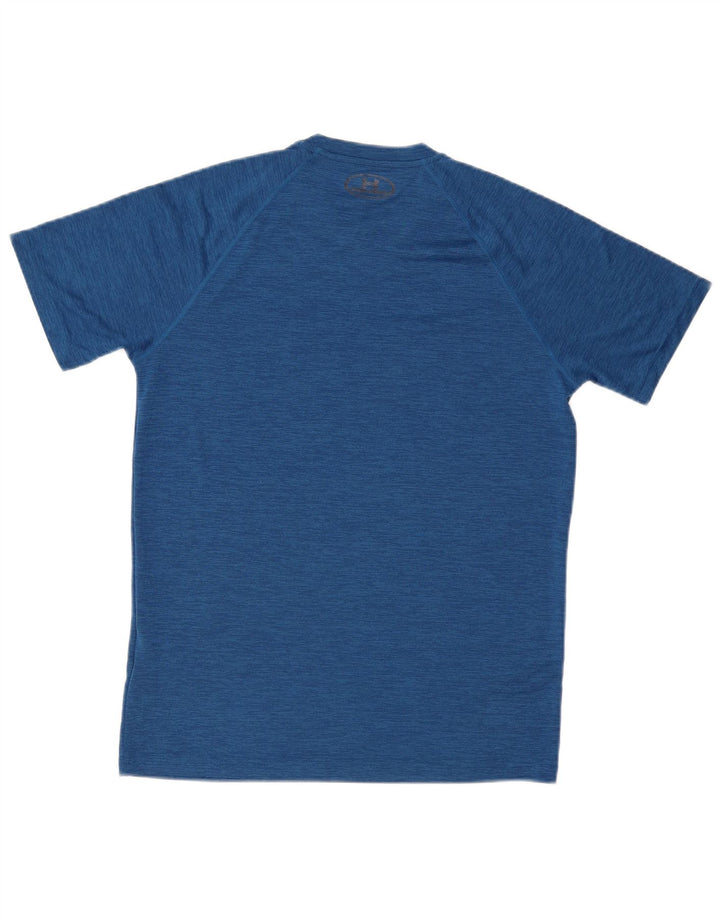 T-shirt Heat Gear da uomo UNDER ARMOUR Top in poliestere chiazzato blu piccolo