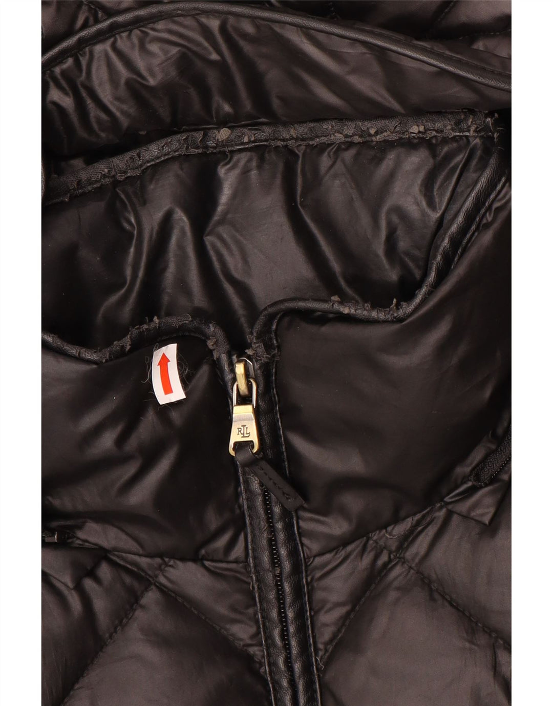 Giacca imbottita con cappuccio da donna Ralph Lauren UK 10 piccola in poliestere nero